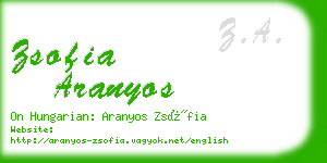 zsofia aranyos business card